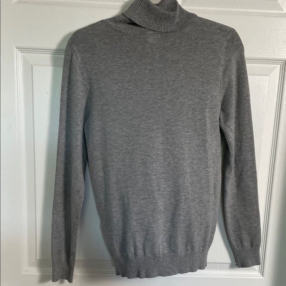 Calvin Klein Sweater Turtleneck Thin Rayon Nylon Casual Grey Gray Women's Small - Picture 9 of 11